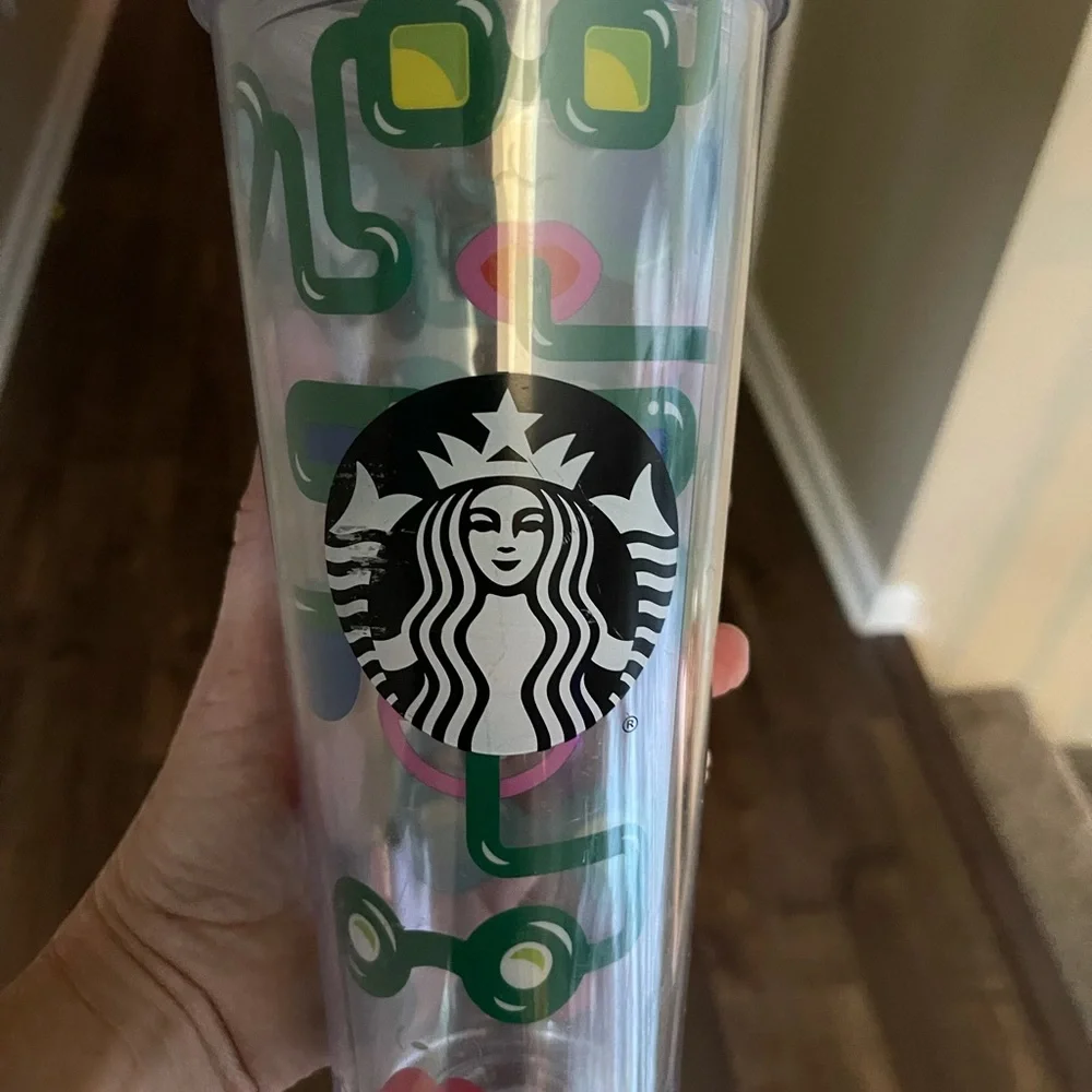 Starbucks crazy straws lips sunglasses cold brew tumbler rare